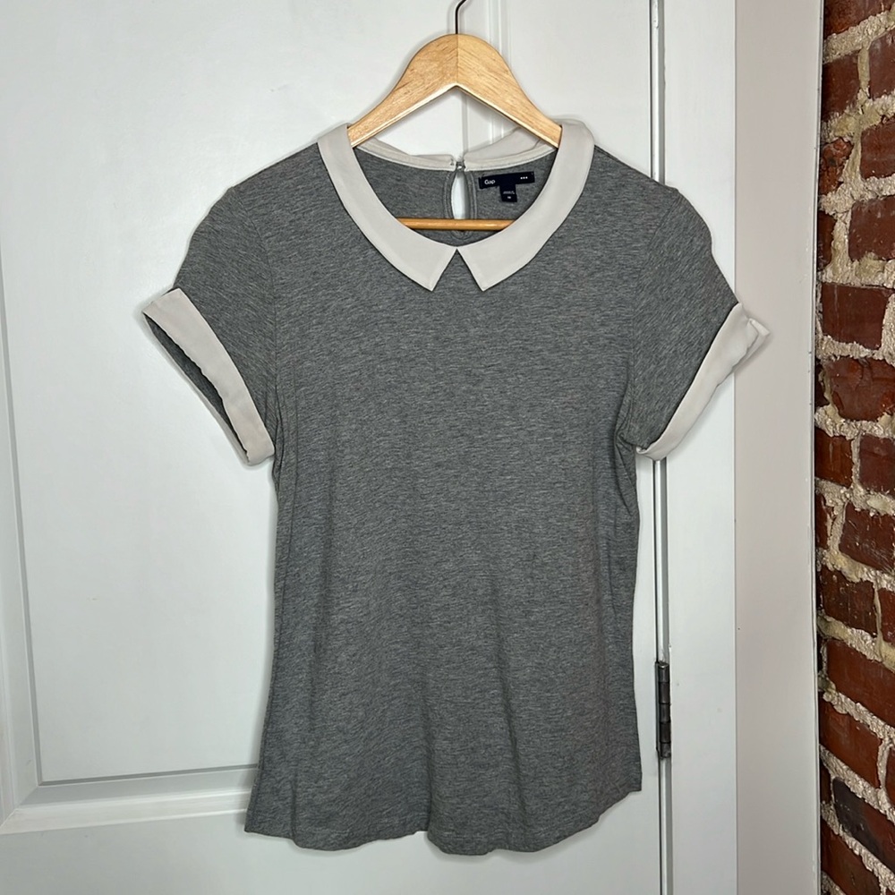 GREY PETER PAN COLLAR SHIRT